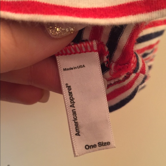 American Apparel Red White & Blue Striped Crop Top - Picture 3 of 3